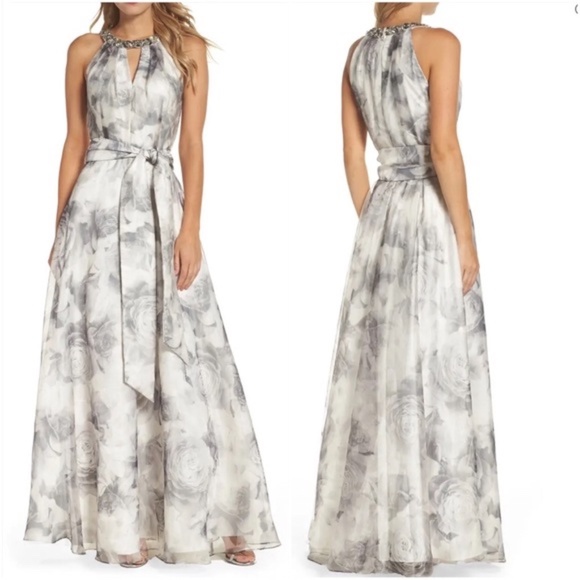 Eliza J Floral Embellished Organza Gown - Picture 1 of 12